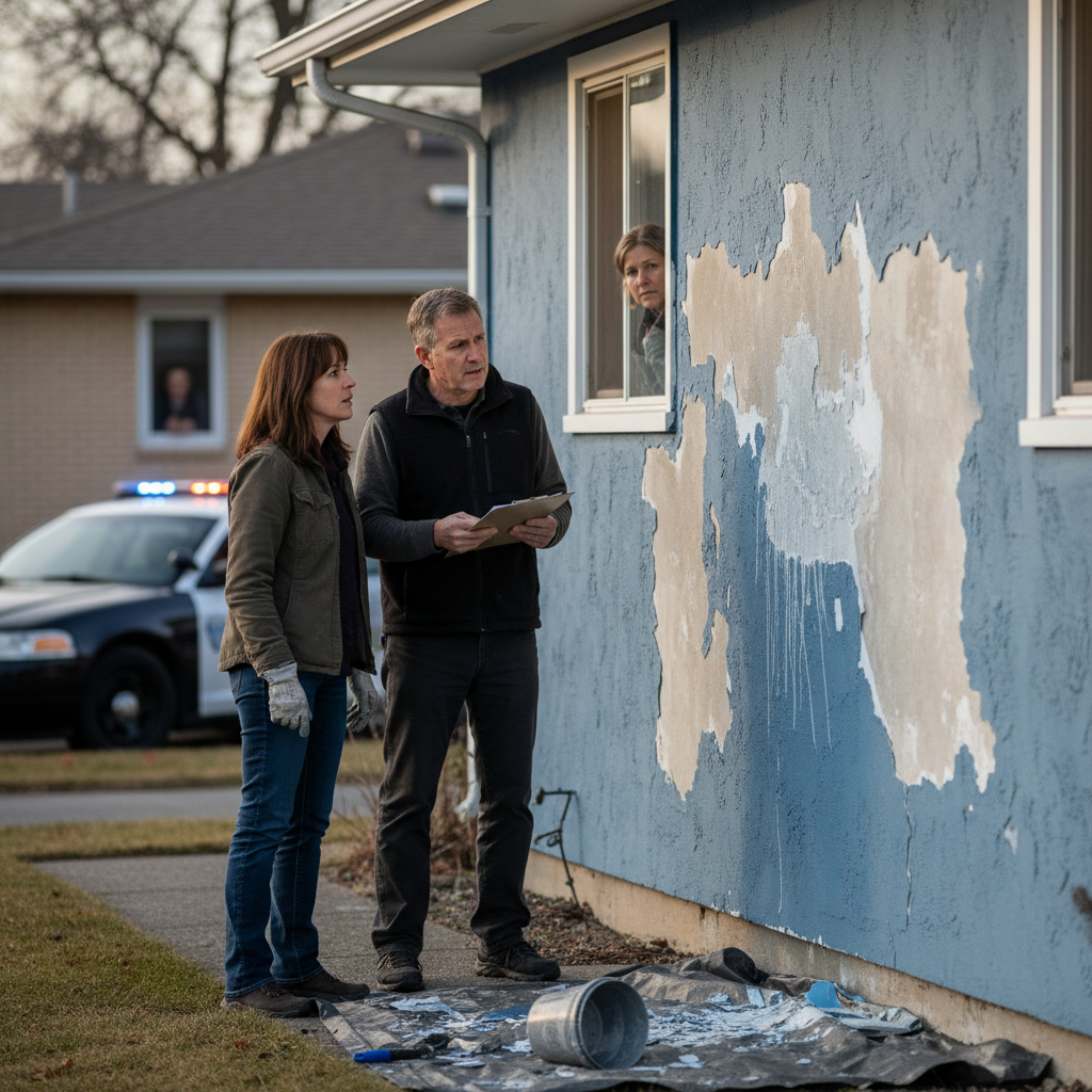 Authorities are investigating reports of exterior paint being stripped from homes in several states.