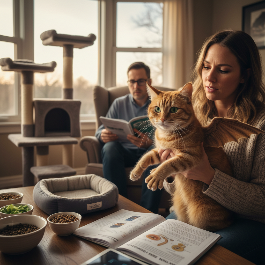 A local resident observes her pet following a recent biological shift.