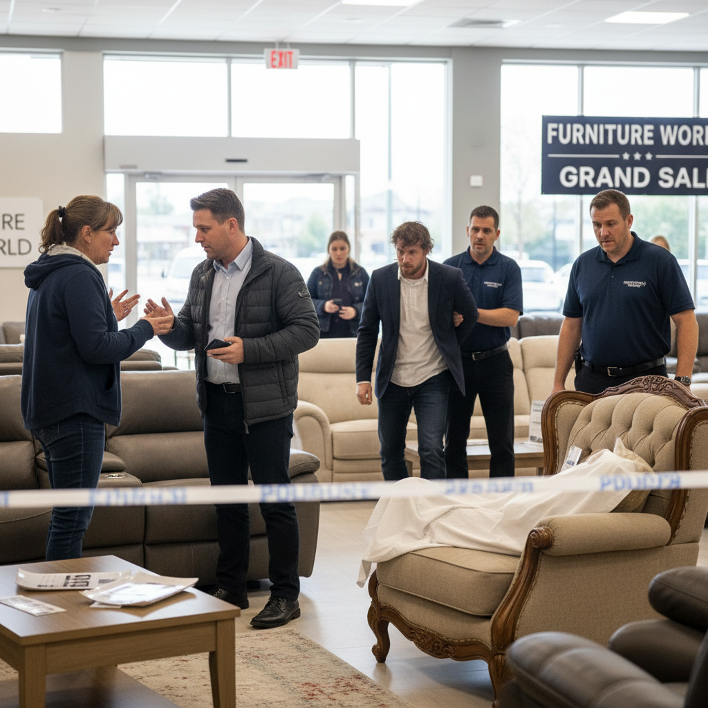 A retail furniture store in Ohio became the site of a high-profile medical emergency involving the Vice President.