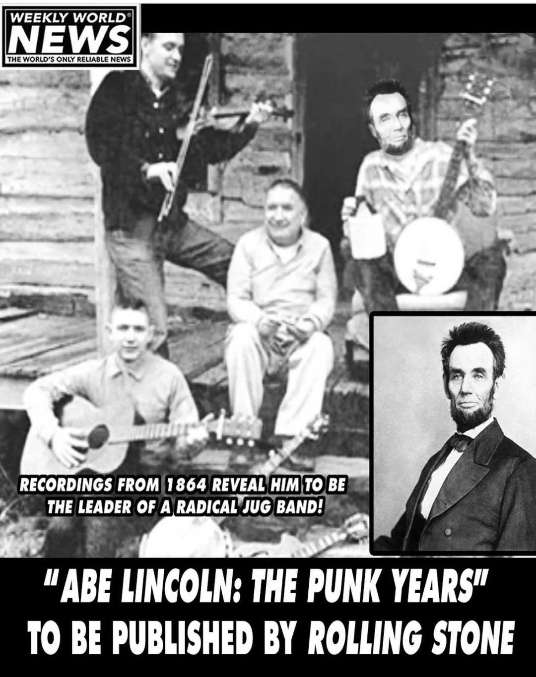 A historical archive photo of a 19th-century jug band similar to the one Abraham Lincoln reportedly joined.