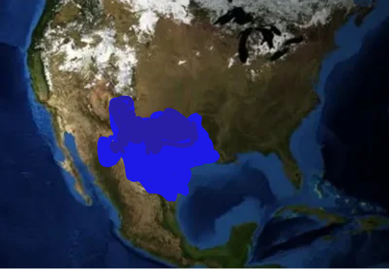Satellite imagery shows the extent of the water coverage across the southern United States.